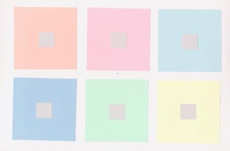 colour perception exercise, grey in pastel backgrounds